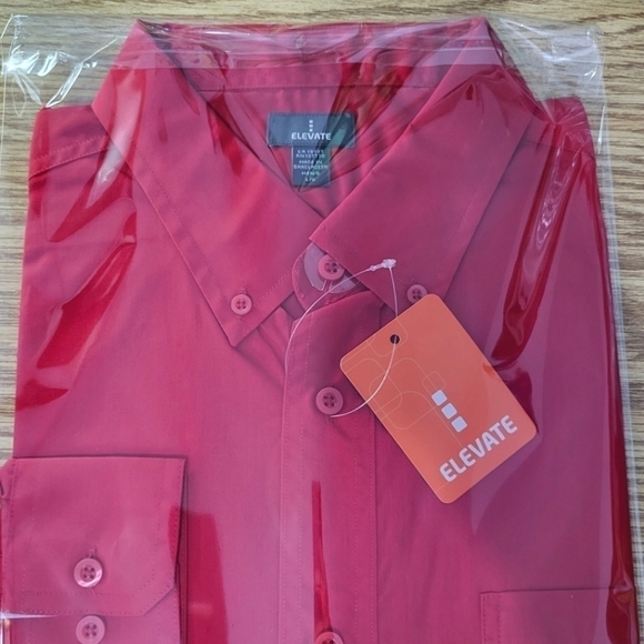 Men's Elevate Red Dress Shirt  Size Large - Picture 2 of 4